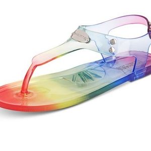 MK Girls flat jelly rainbow sandal